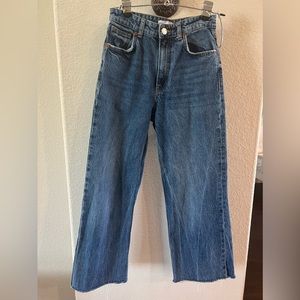 Zara TRF High Rise Wide Leg Jean